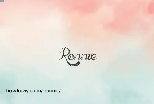  Ronnie