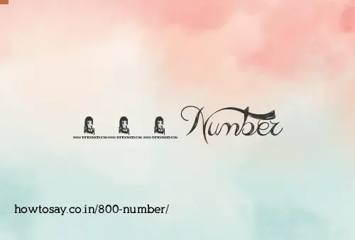 800 Number
