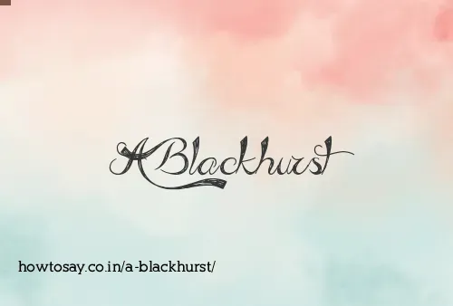 A Blackhurst