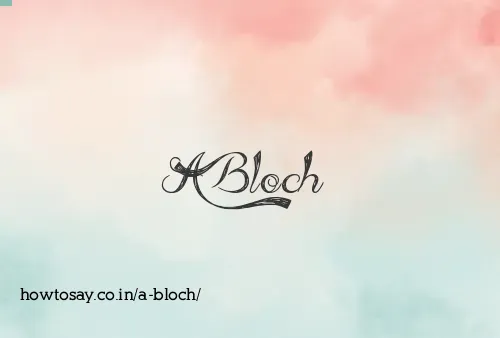 A Bloch