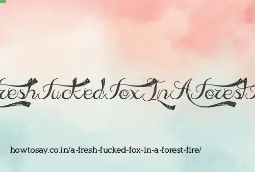 A Fresh Fucked Fox In A Forest Fire
