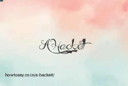 A Hackett