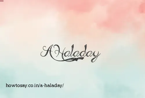 A Haladay