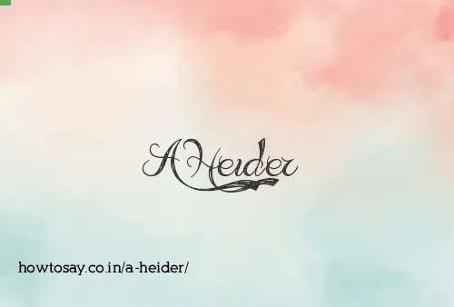 A Heider