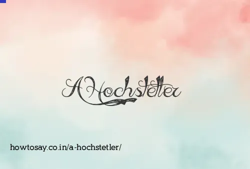 A Hochstetler