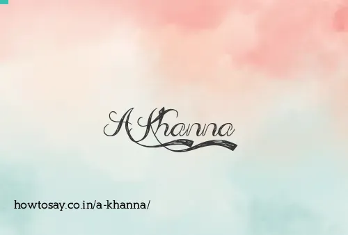 A Khanna