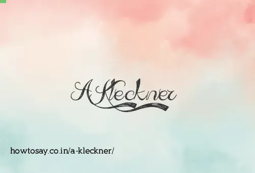 A Kleckner