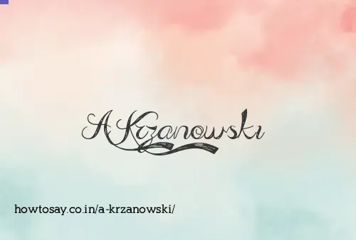 A Krzanowski