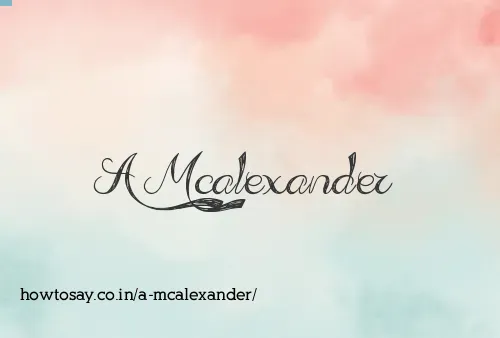 A Mcalexander