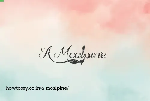 A Mcalpine