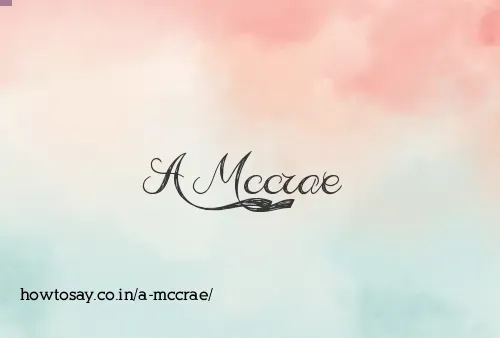 A Mccrae
