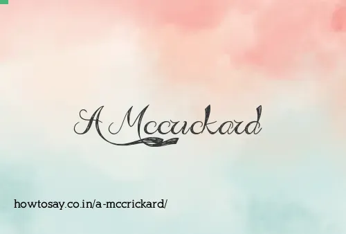 A Mccrickard