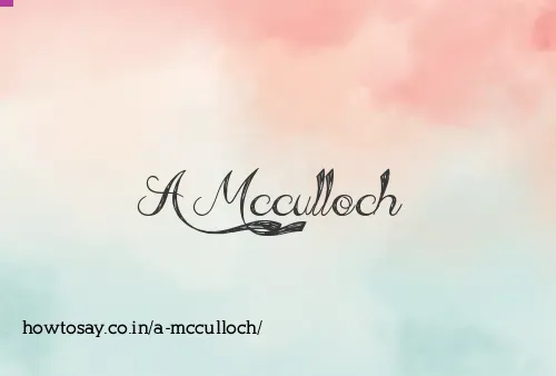 A Mcculloch