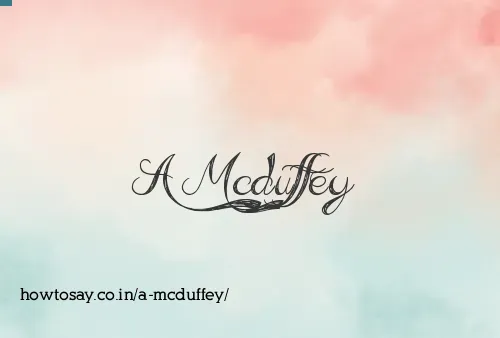 A Mcduffey