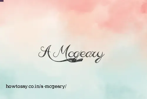 A Mcgeary