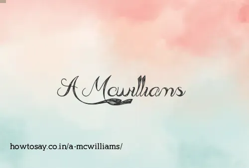 A Mcwilliams