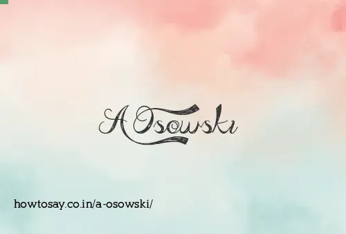 A Osowski