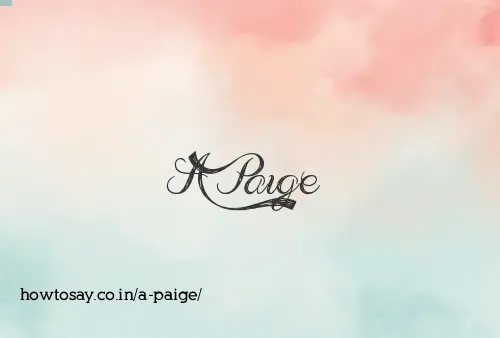 A Paige