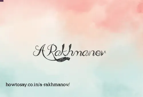 A Rakhmanov