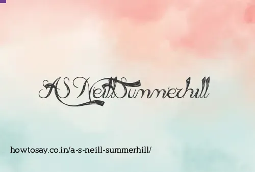 A S Neill Summerhill