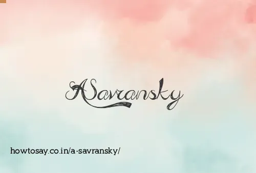 A Savransky