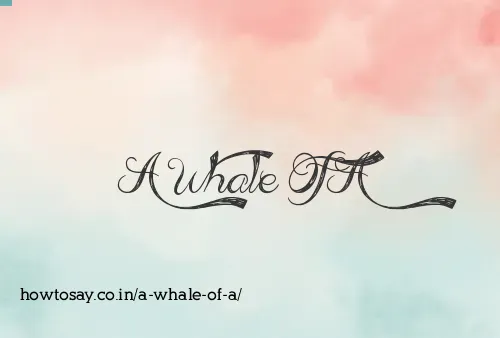 A Whale Of A
