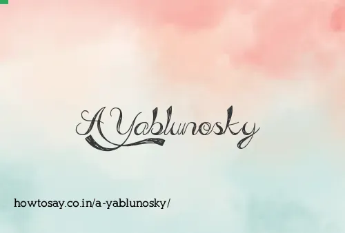 A Yablunosky