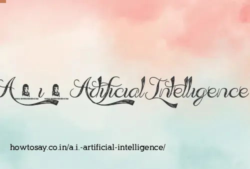 A.i. Artificial Intelligence