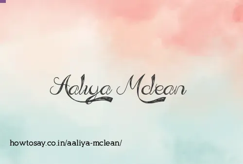 Aaliya Mclean