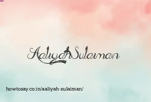 Aaliyah Sulaiman