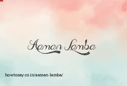 Aaman Lamba