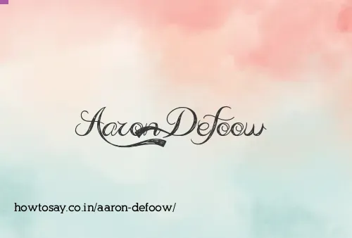 Aaron Defoow