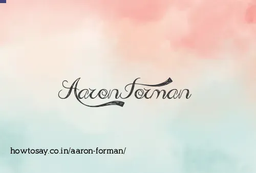 Aaron Forman