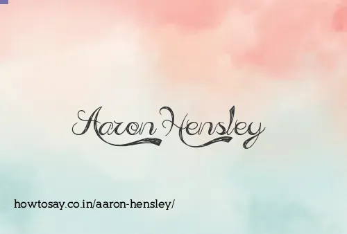 Aaron Hensley