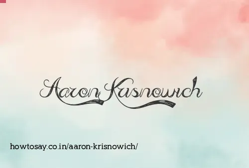 Aaron Krisnowich