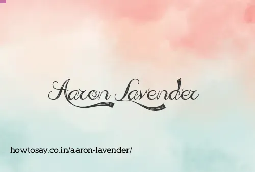 Aaron Lavender