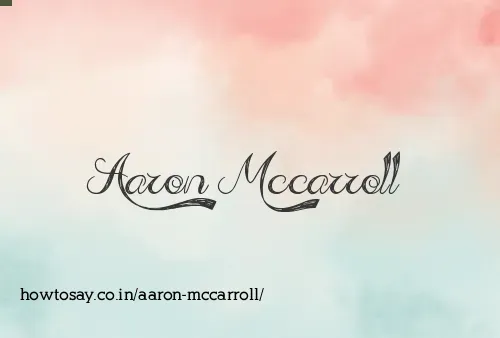 Aaron Mccarroll