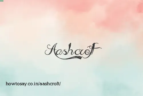 Aashcroft