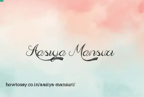 Aasiya Mansuri