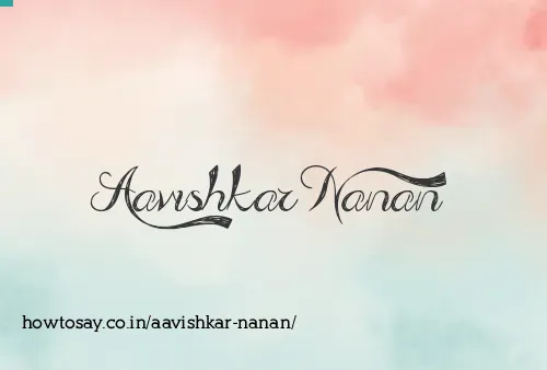Aavishkar Nanan