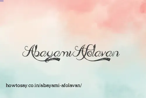 Abayami Afolavan