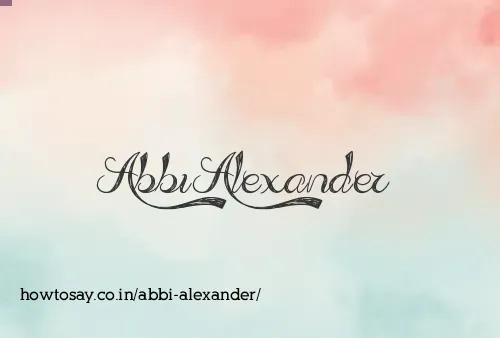 Abbi Alexander