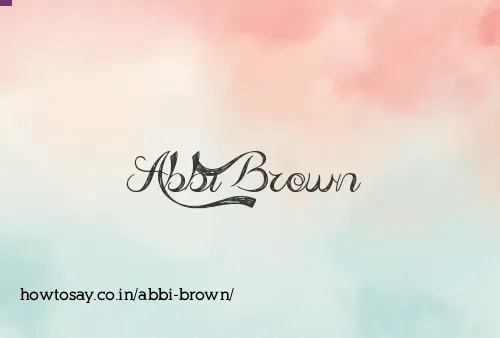 Abbi Brown