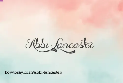 Abbi Lancaster