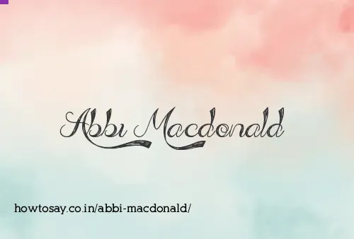 Abbi Macdonald