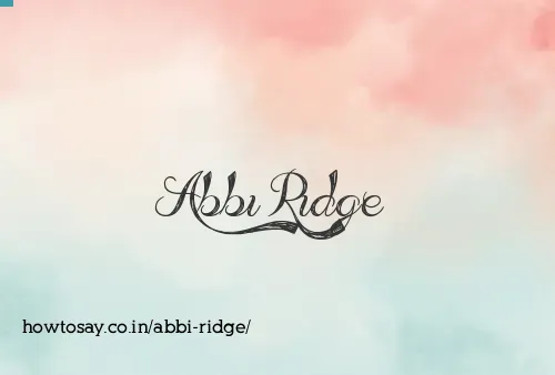 Abbi Ridge