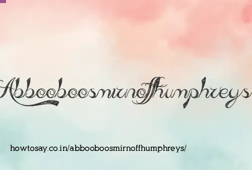 Abbooboosmirnoffhumphreys