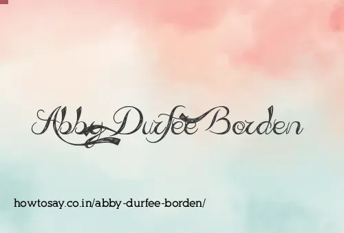 Abby Durfee Borden