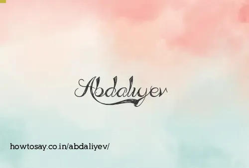 Abdaliyev