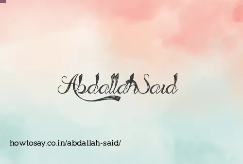 Abdallah Said